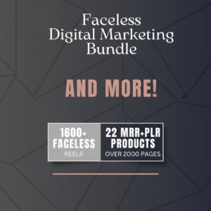 22 Faceless Digital Marketing MRR Products, Faceless Marketing, DFY, Master Resell Rights