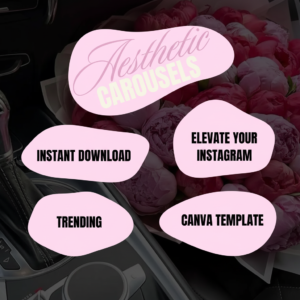 100 Aesthetic Pink Instagram Carousel Templates | Editable Canva PLR MRR