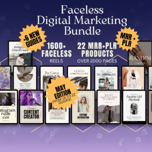 22 Faceless Digital Marketing MRR Products, Faceless Marketing, DFY, Master Resell Rights