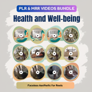 MRR Health and Well-being Videos Bundle, Faceless Marketing Instagram Reels PLR Video