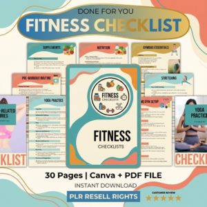 Fitness Checklist Printable with PLR Resell Rights
