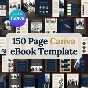 Canva eBook Template, Course WorkBook Template, How to Create e-Book,150 EBook Template Canva