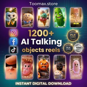 1100+ AI Talking Object Reels Bundle (Canva Editable) | PLR + MRR — Toomax
