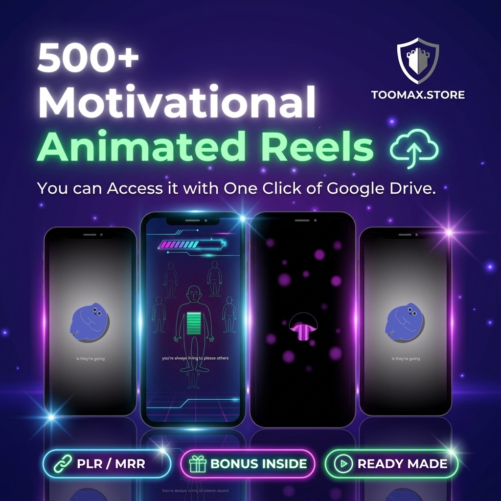 500+ Animated Motivational Reels (PLR + MRR) | Faceless Videos MP4 Download