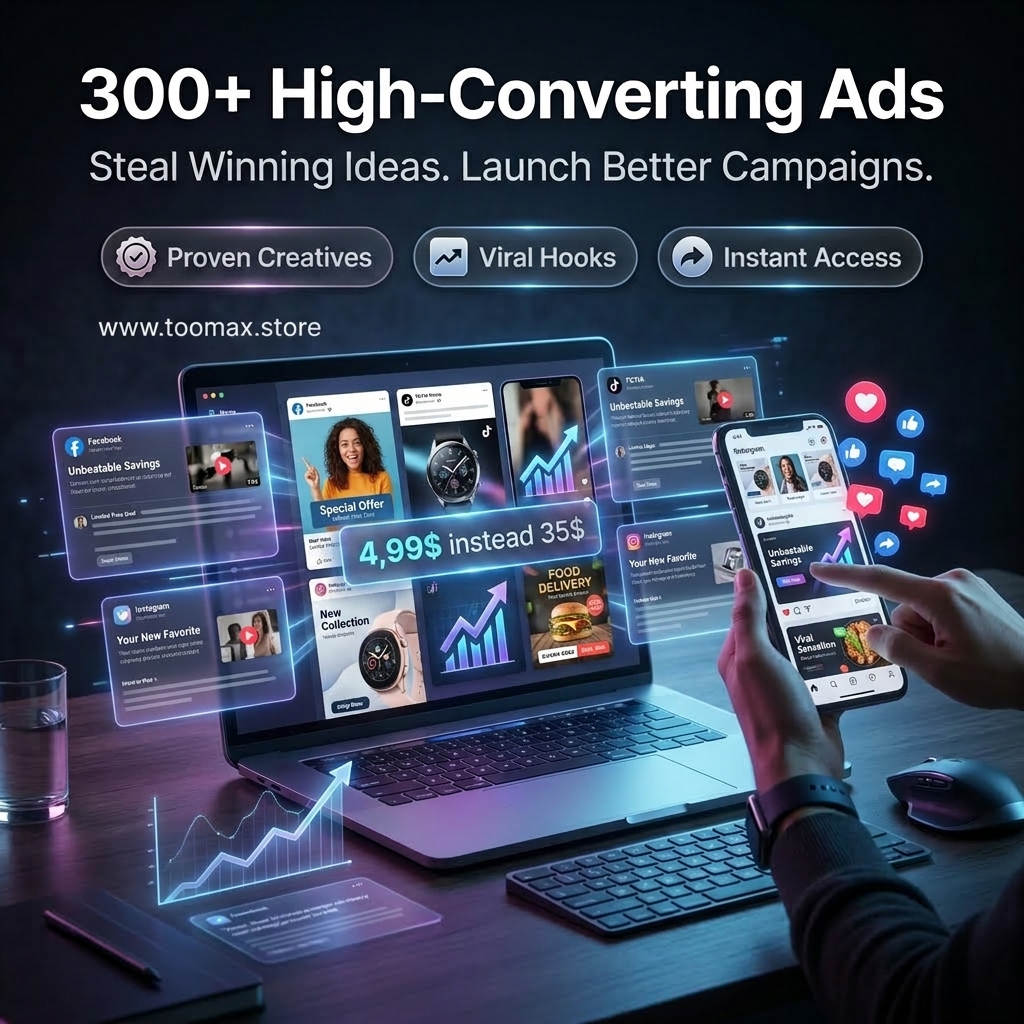 300+ Ads Swipe File – Proven High-Converting Ads, Hooks & Creative Ideas (Marketing Inspiration Pack)
