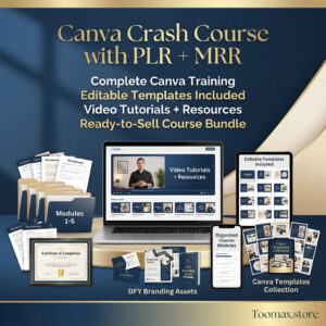 Canva Crash Course with MRR — Editable 37-Page Template + 6 Video Tutorials | Master Resell Rights Included