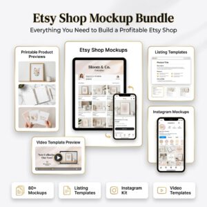 Etsy Shop Mockup Bundle – 80+ Printables, Listing Templates & Instagram Mockups (Canva Editable)