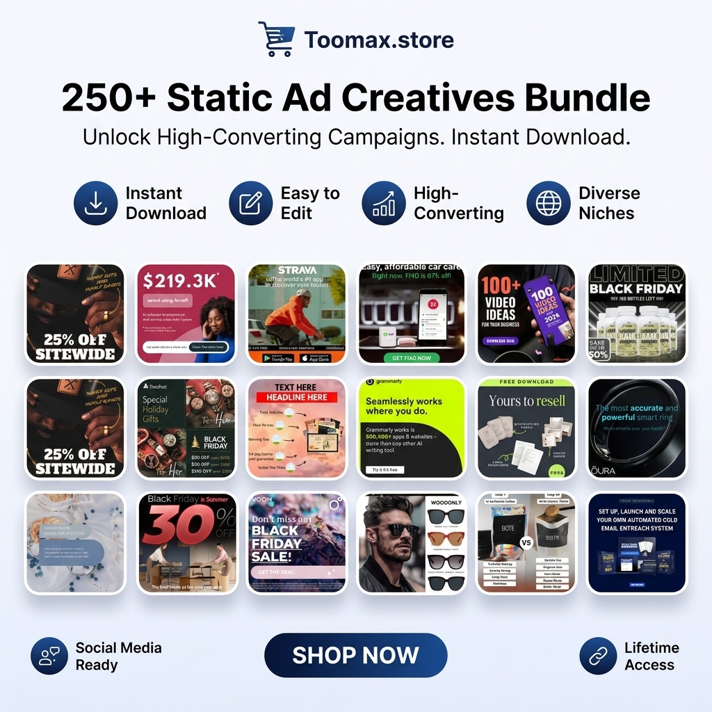 250+ Winning Canva Ad Templates Bundle — Facebook, Instagram & TikTok Ads with PLR Resell Rights
