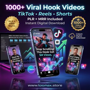 1,000+ Viral Hook Videos Bundle with PLR & MRR Rights — TikTok, Instagram Reels & YouTube Shorts | Instant Download