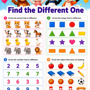 Math Workbook for Kids Printable PDF | Preschool & Kindergarten Math Worksheets | Number Recognition, Counting & Tracing Activities | Homeschool Learning Pack | Instant Download