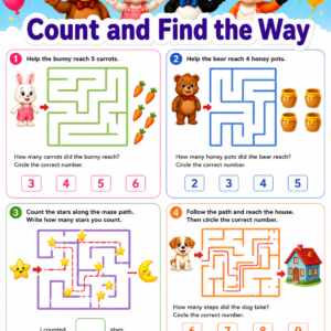 Math Workbook for Kids Printable PDF | Preschool & Kindergarten Math Worksheets | Number Recognition, Counting & Tracing Activities | Homeschool Learning Pack | Instant Download