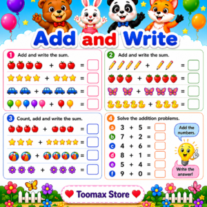 Math Workbook for Kids Printable PDF | Preschool & Kindergarten Math Worksheets | Number Recognition, Counting & Tracing Activities | Homeschool Learning Pack | Instant Download