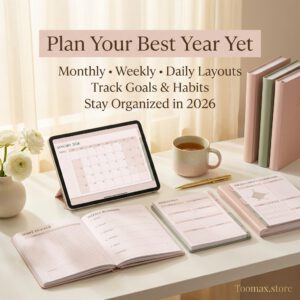 PLR 2026 Planner with MRR - Canva Editable Digital Planner Template | Done-For-You Digital Product Bundle with Resell Rights